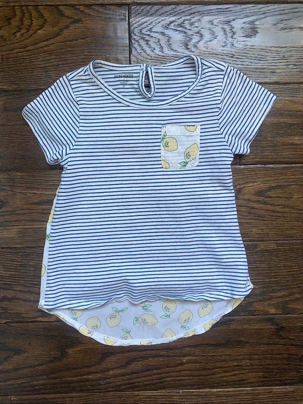 Striped Girls' Tee with Lemon Print